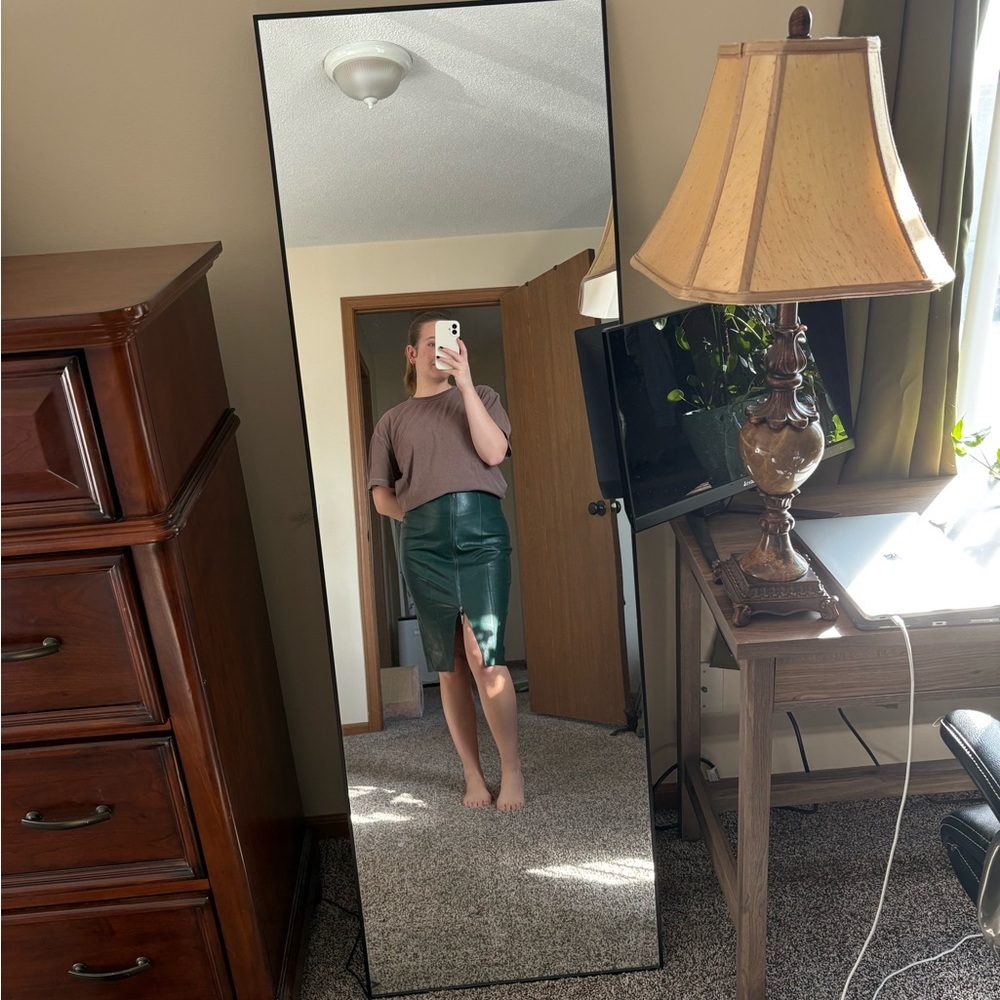 HYFVE Deep Green Leather Skirt